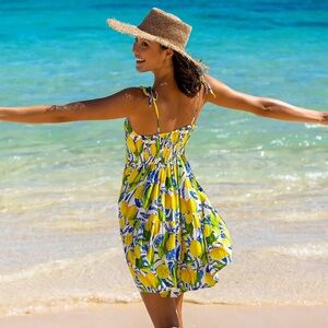 Kenny Flowers The Positano Lemons Mini Resort Dress Size Medium